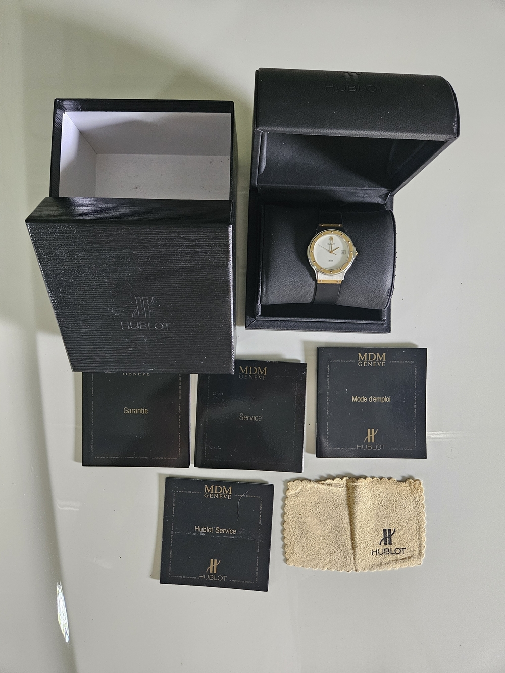 Hublot Men's 36mm  Gold-Tone Watch with Black Strap